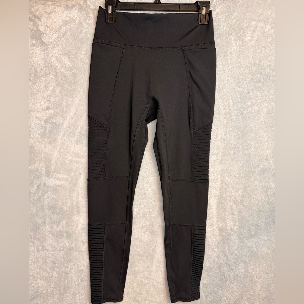 Fabletics Black High-Waisted Moto Leggings